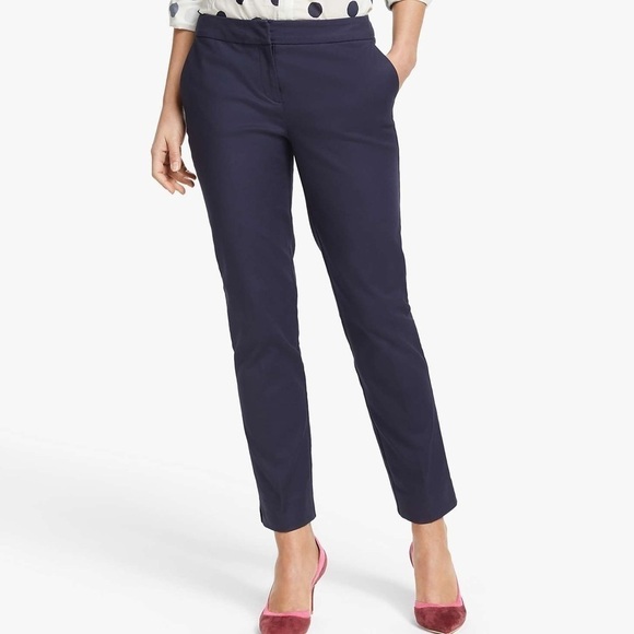 Boden Navy Richmond Cotton 7/8 Trousers Dress Pants Tapered Leg size 4 - Picture 1 of 6